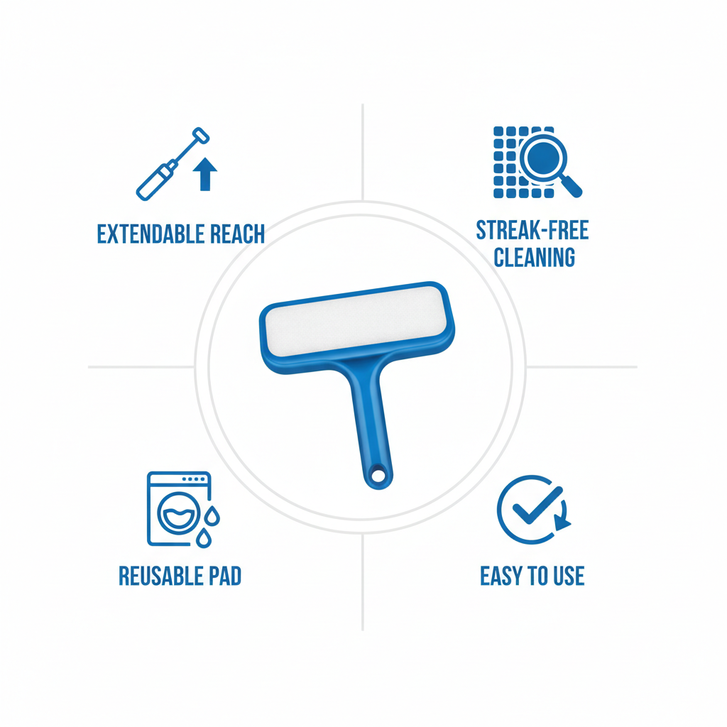 Car Window Cleaner Brush Kit - Long Handle Windshield Cleaning Tool