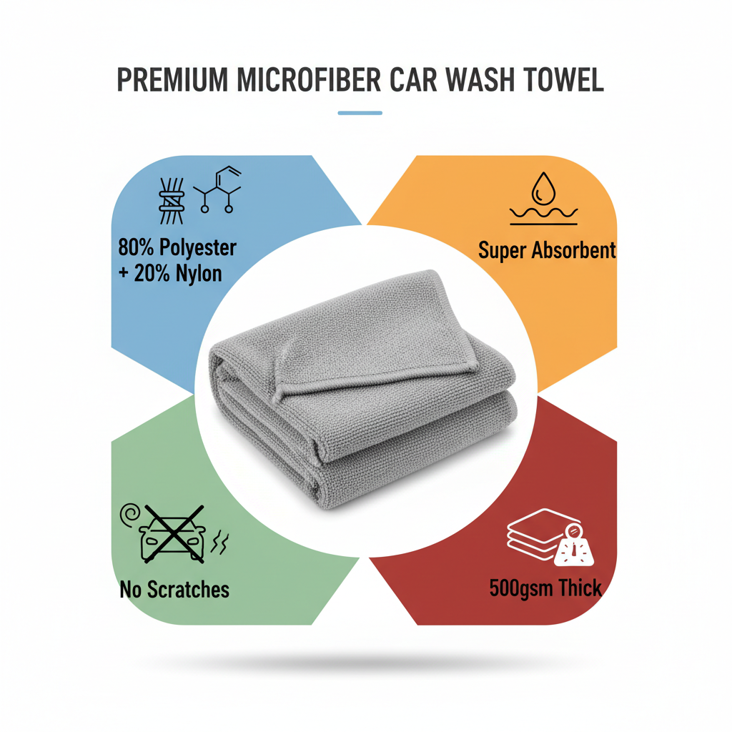 Car Wash High End Microfiber Towel - Premium Car Cleaning Drying Cloth
